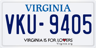 VA license plate VKU9405