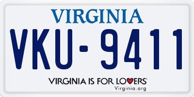 VA license plate VKU9411