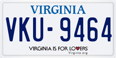 VA license plate VKU9464