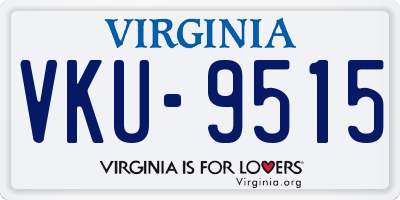 VA license plate VKU9515
