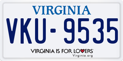 VA license plate VKU9535