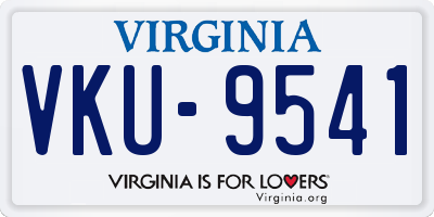 VA license plate VKU9541