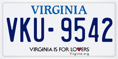VA license plate VKU9542