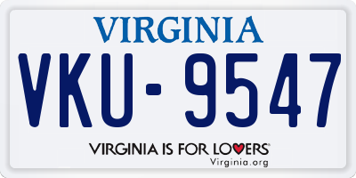 VA license plate VKU9547