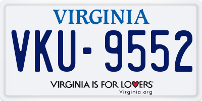 VA license plate VKU9552
