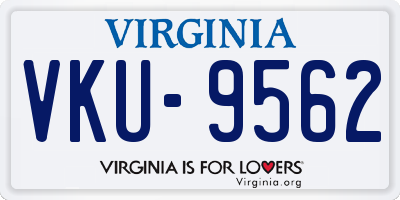 VA license plate VKU9562