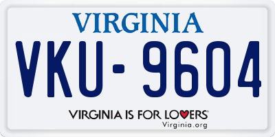 VA license plate VKU9604