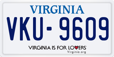VA license plate VKU9609