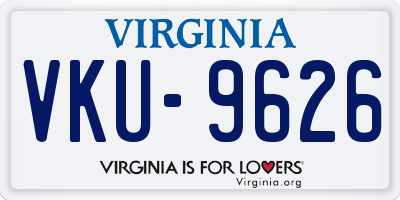 VA license plate VKU9626