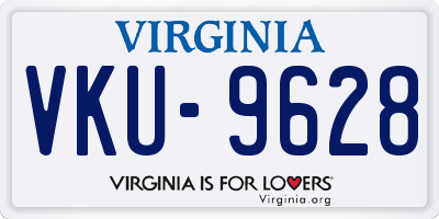 VA license plate VKU9628