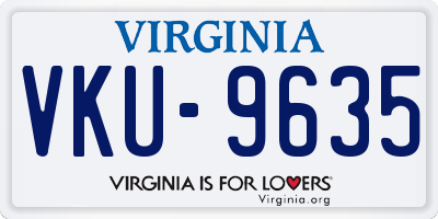 VA license plate VKU9635