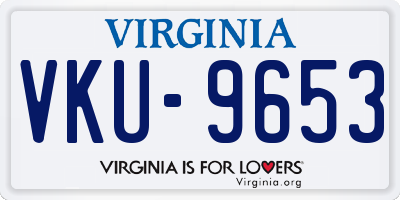 VA license plate VKU9653