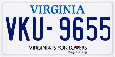 VA license plate VKU9655