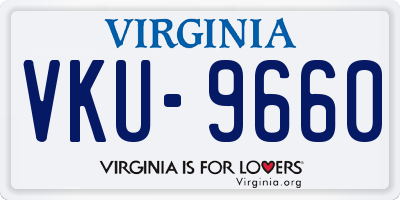 VA license plate VKU9660