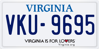 VA license plate VKU9695