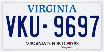 VA license plate VKU9697