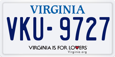 VA license plate VKU9727