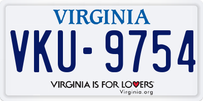 VA license plate VKU9754