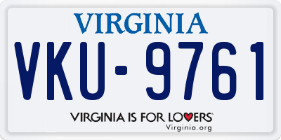 VA license plate VKU9761