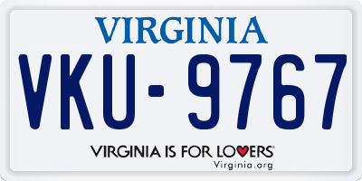 VA license plate VKU9767
