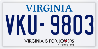 VA license plate VKU9803
