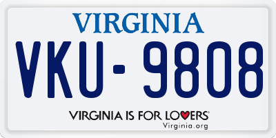 VA license plate VKU9808