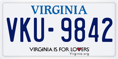 VA license plate VKU9842