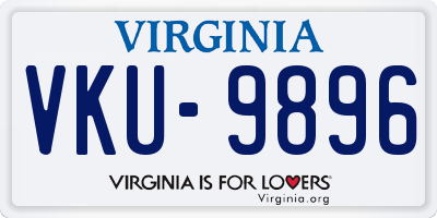 VA license plate VKU9896