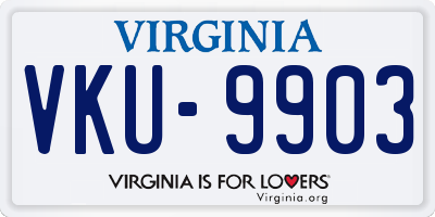 VA license plate VKU9903