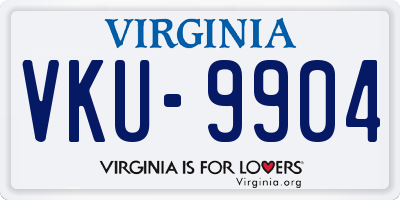 VA license plate VKU9904
