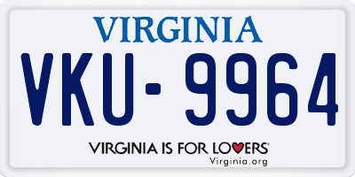 VA license plate VKU9964
