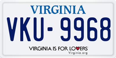 VA license plate VKU9968