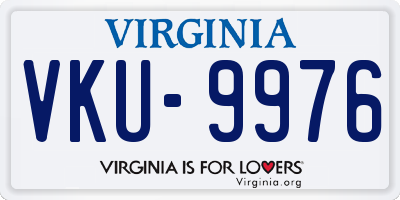 VA license plate VKU9976