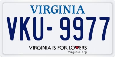 VA license plate VKU9977