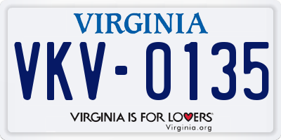 VA license plate VKV0135