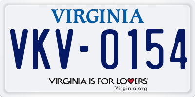 VA license plate VKV0154