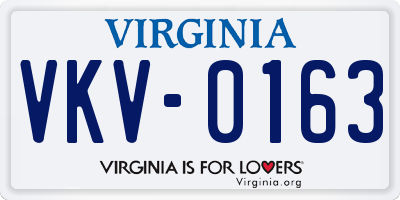 VA license plate VKV0163