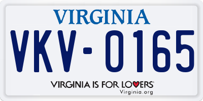 VA license plate VKV0165