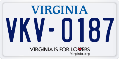 VA license plate VKV0187