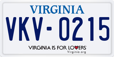 VA license plate VKV0215
