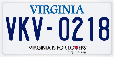 VA license plate VKV0218