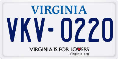 VA license plate VKV0220