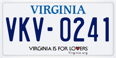 VA license plate VKV0241