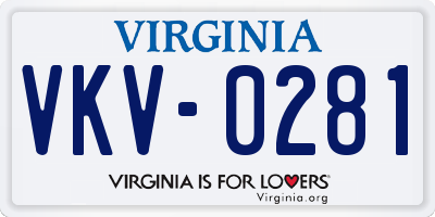 VA license plate VKV0281