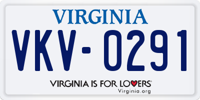 VA license plate VKV0291