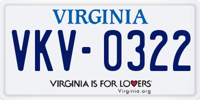 VA license plate VKV0322