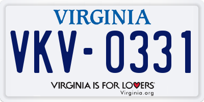 VA license plate VKV0331