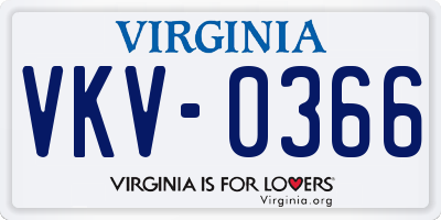 VA license plate VKV0366