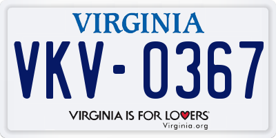 VA license plate VKV0367