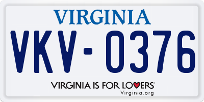VA license plate VKV0376